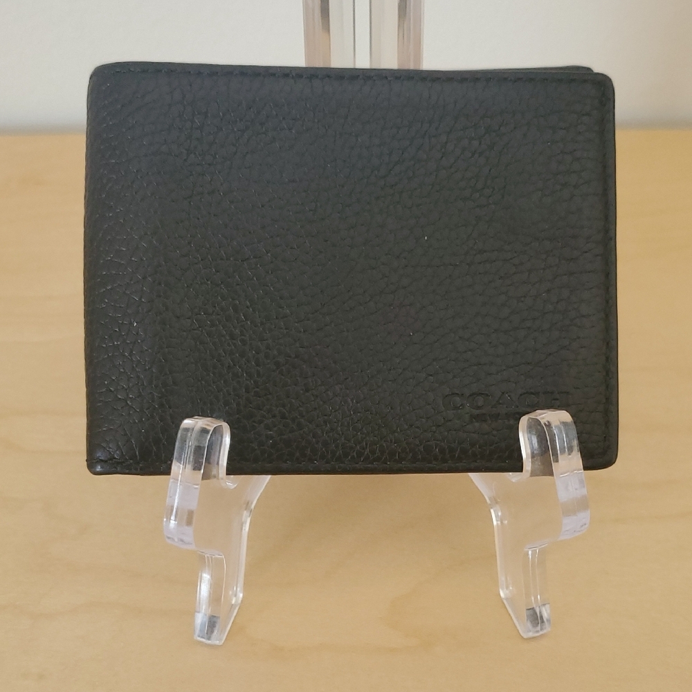 Coach Pebbled Black Leather Wallet
